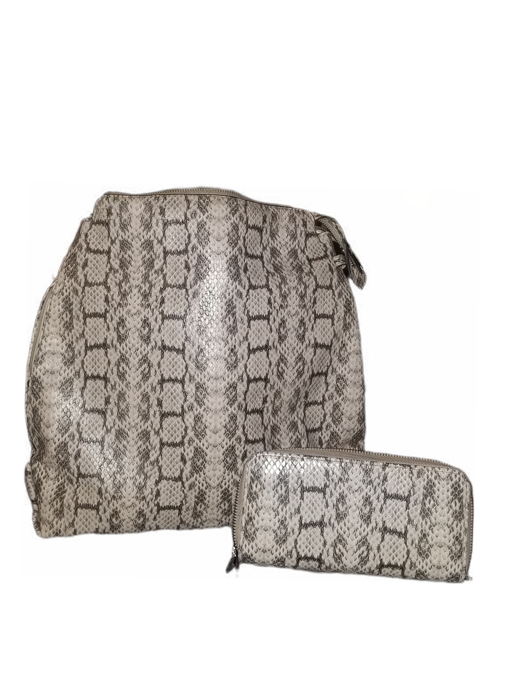 a new day Snake-Print Tote and Matching Wallet - Gray
